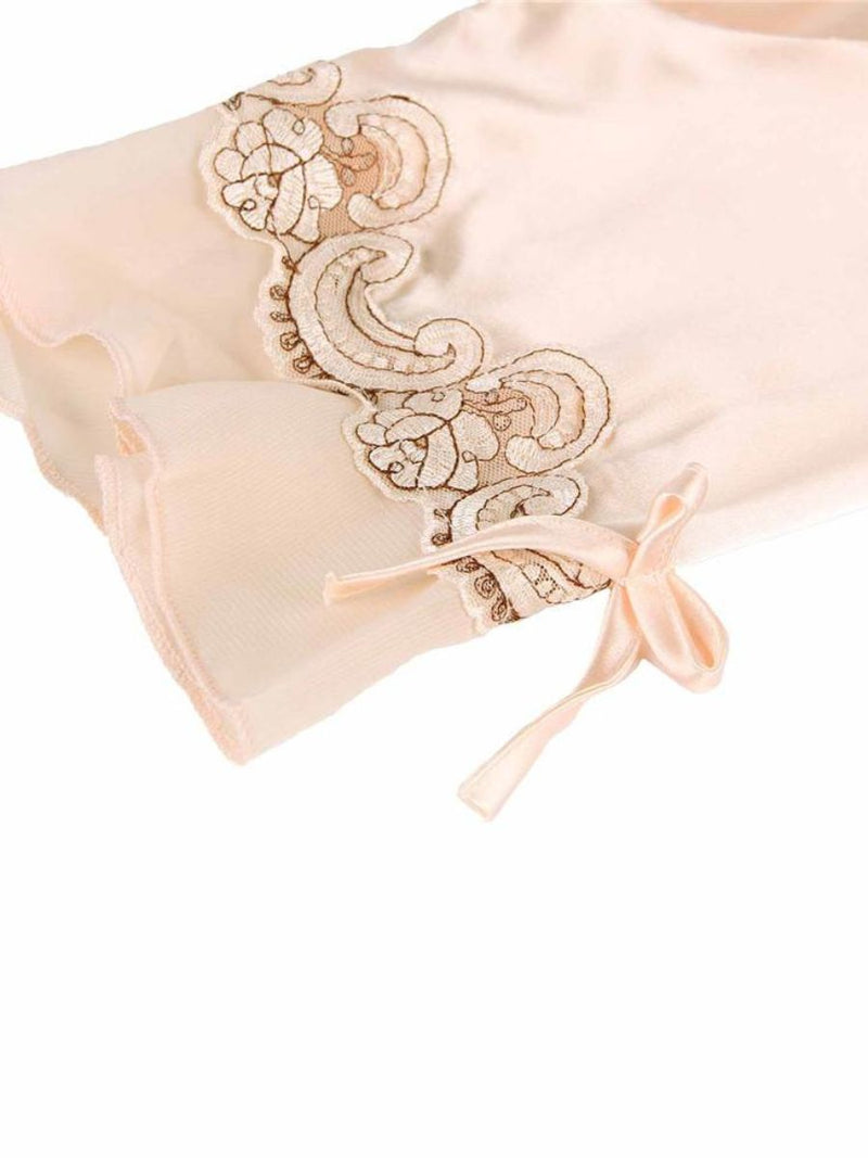 Μεταξένιο νυχτικό με κέντημα και casual γραμμή – Juicy String Sleepwear