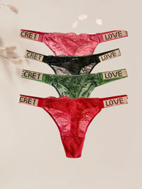 String με Δαντέλα και Strass Love Secret