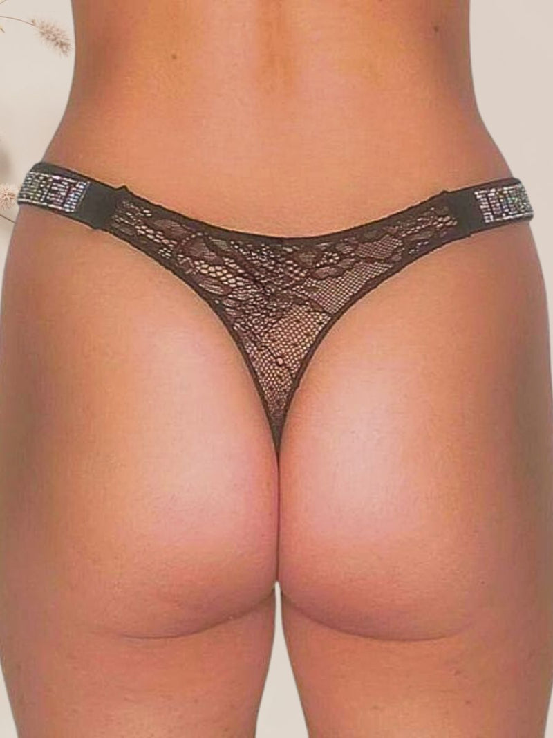 String με Δαντέλα και Strass Love Secret