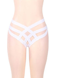 Λευκό cage bandage στρινγκ με cut-out λουριά – Juicy String