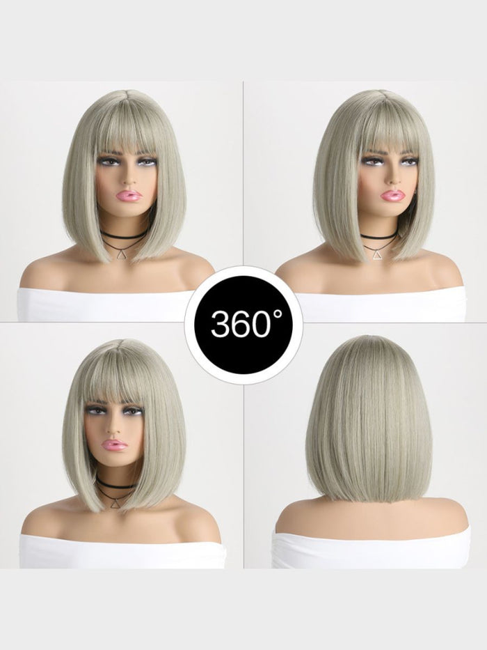 White Grey Wig με Αφέλειες