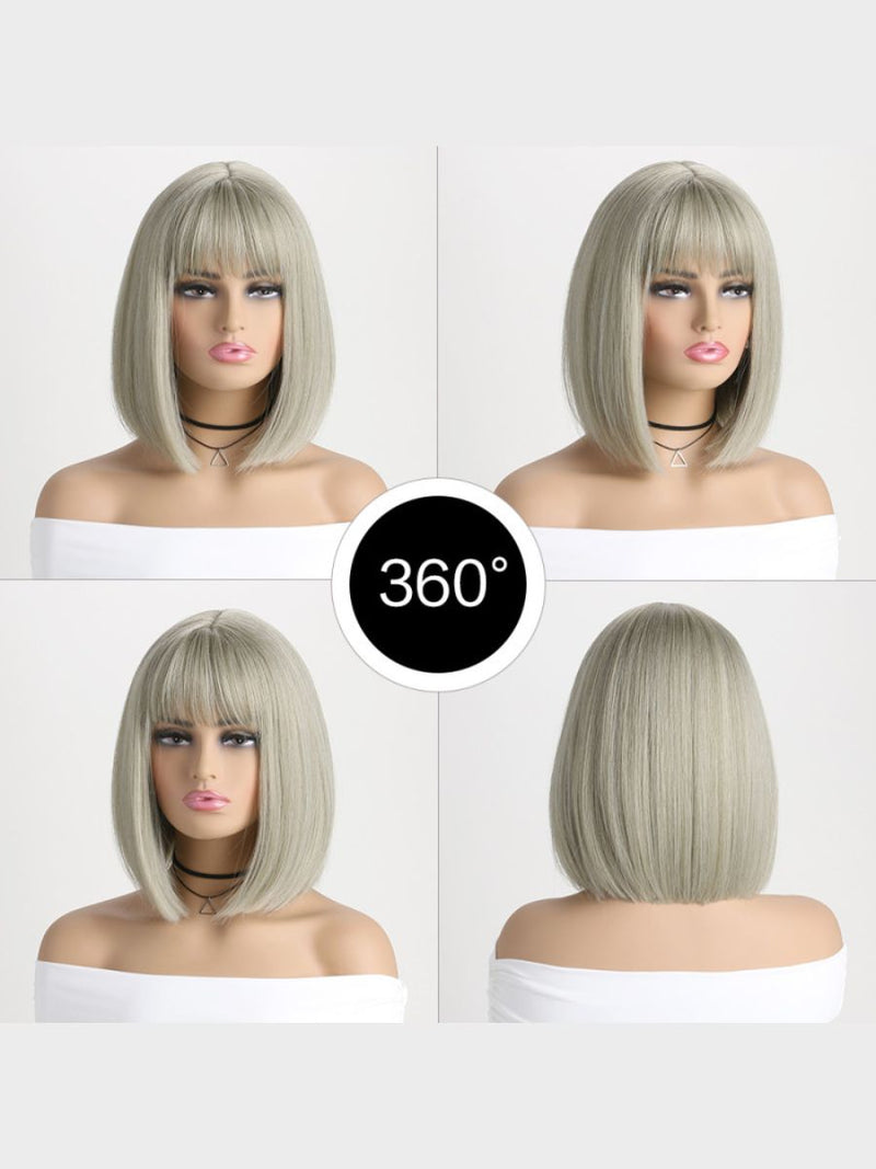 White Grey Wig με Αφέλειες
