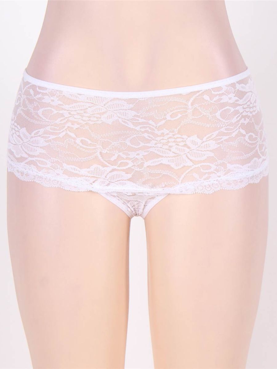 Λευκό σέξι εσώρουχο με άνοιγμα στον καβάλο – Juicy String