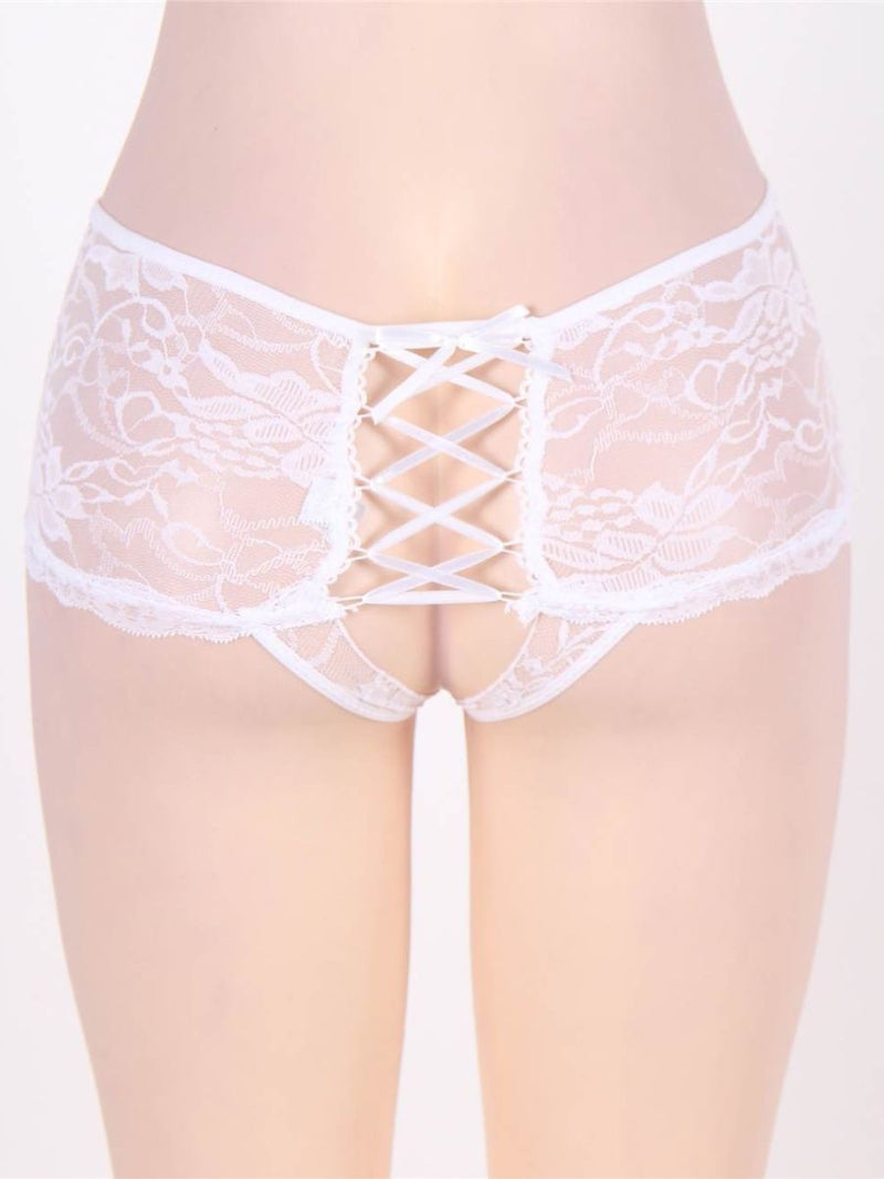 Λευκό σέξι εσώρουχο με άνοιγμα στον καβάλο – Juicy String