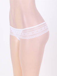 Λευκό σλιπάκι με κυματιστή δαντέλα, σε 2XL & 3XL – Juicy String