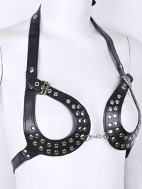 Γυναικείο Δερμάτινο Harness – Gothic Στήθους ✨🖤