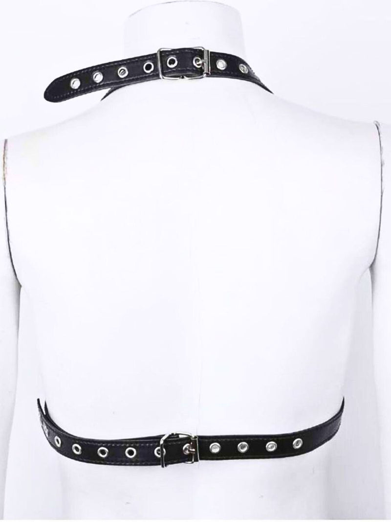 Γυναικείο Δερμάτινο Harness – Gothic Στήθους ✨🖤