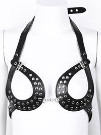 Γυναικείο Δερμάτινο Harness – Gothic Στήθους ✨🖤