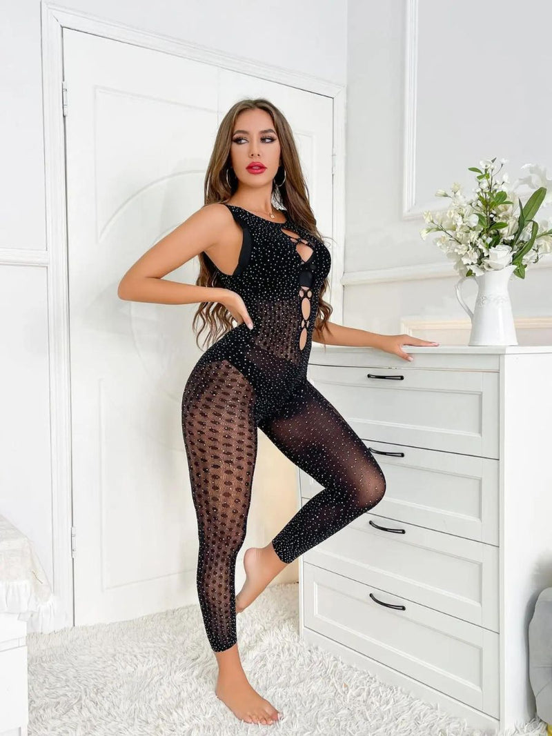 Γυναικείο Ολόσωμο Bodystocking με Πουά Σχέδιο