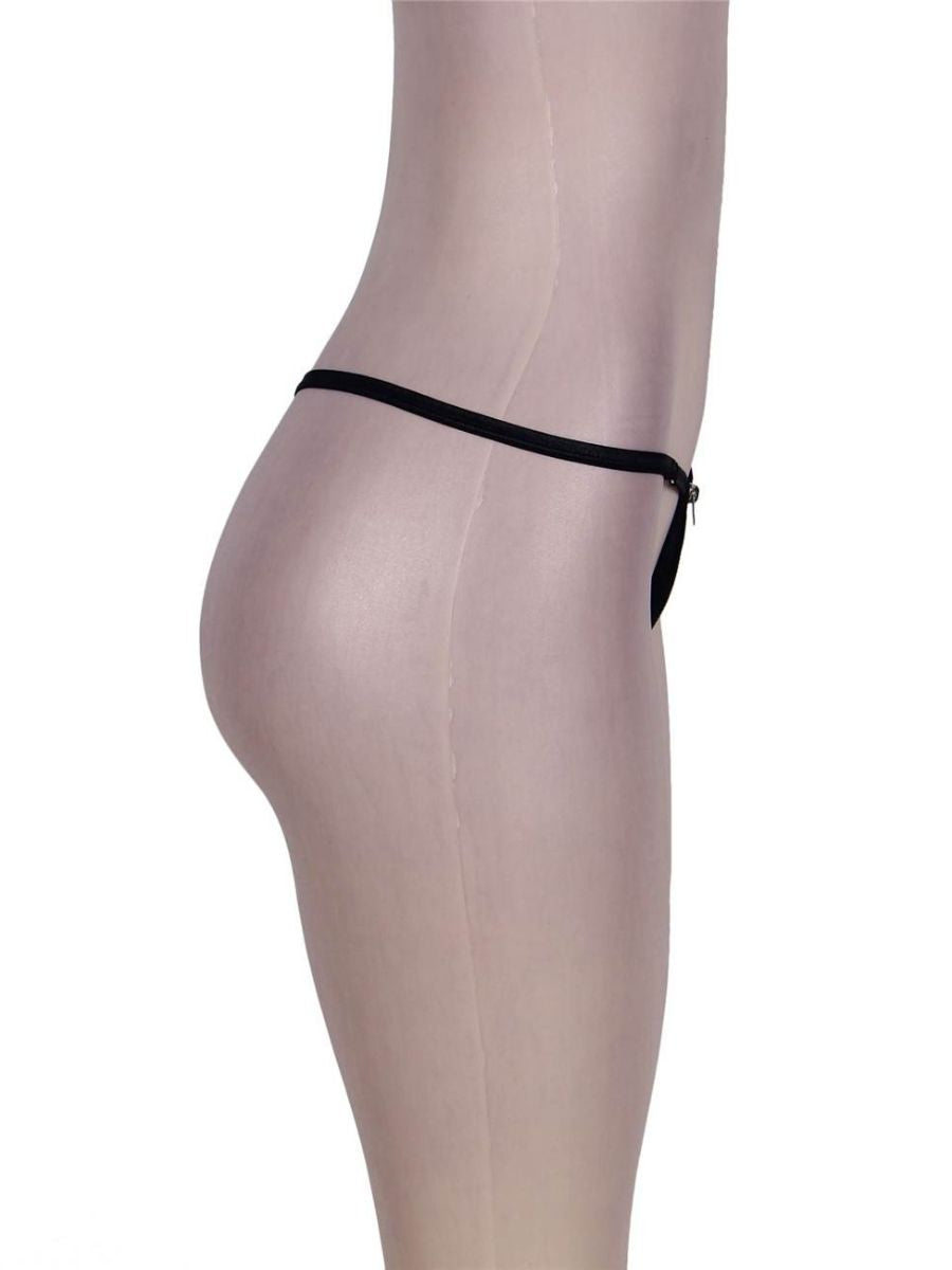 Μαύρο στρινγκ με φερμουάρ μπροστά – Juicy String