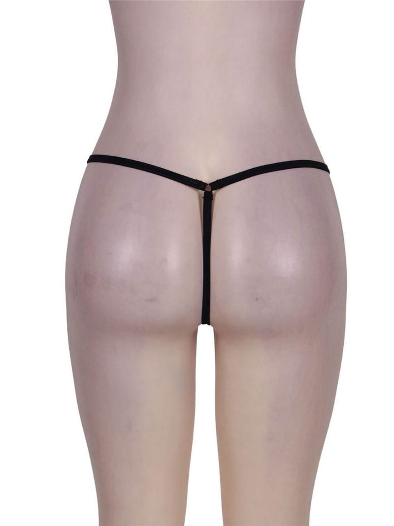 Μαύρο στρινγκ με φερμουάρ μπροστά – Juicy String